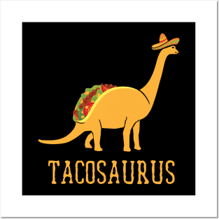 Funny tacosaurus dinosaur for Taco Tuesday and Cinco de Mayo Posters and Art